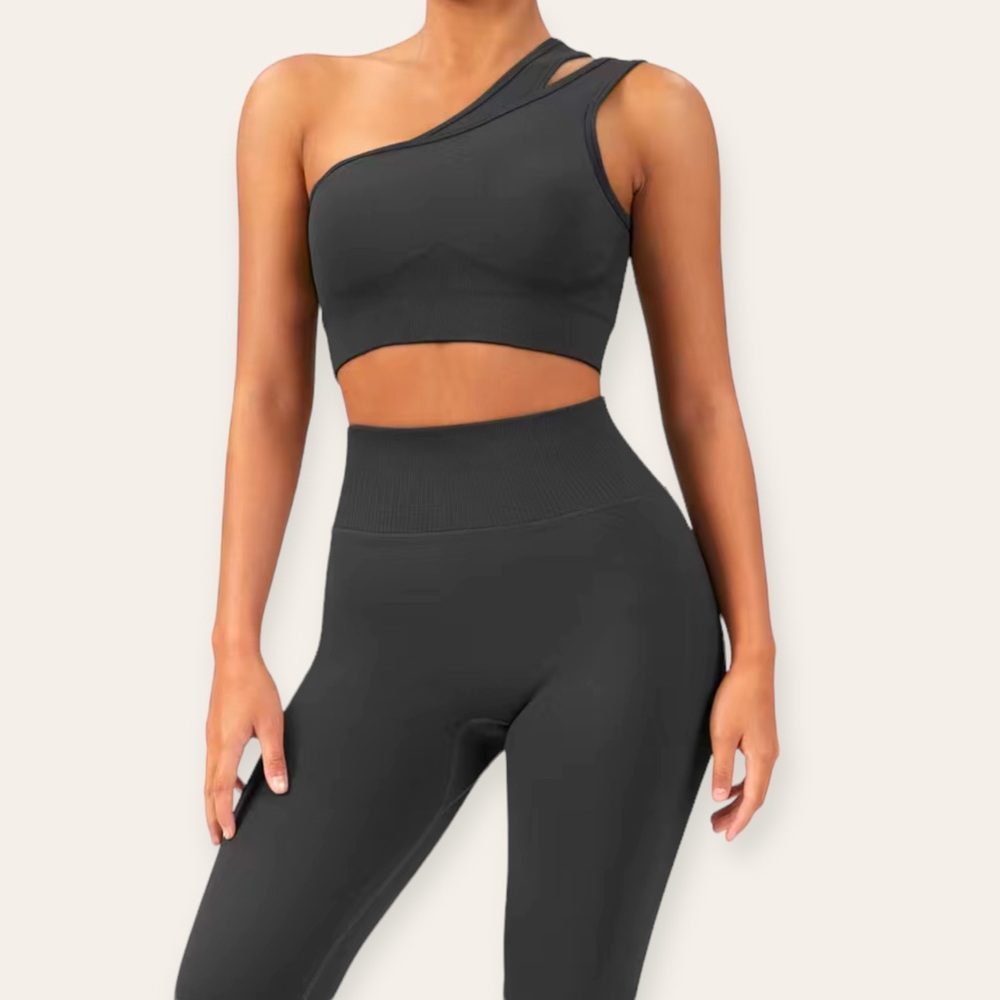 MFF Yoga Workout Sets,One Shoulder
Sports Crop Top With Butt Lifting Leggings
